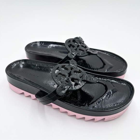 Tory Burch Shoes - Tory Burch Women's Miller Cloud Lug Sandals Black Patent